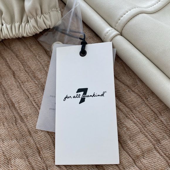 7 for all mankind cream color faux leather jacket/coat trench coat size XS - NWT - Picture 7 of 7